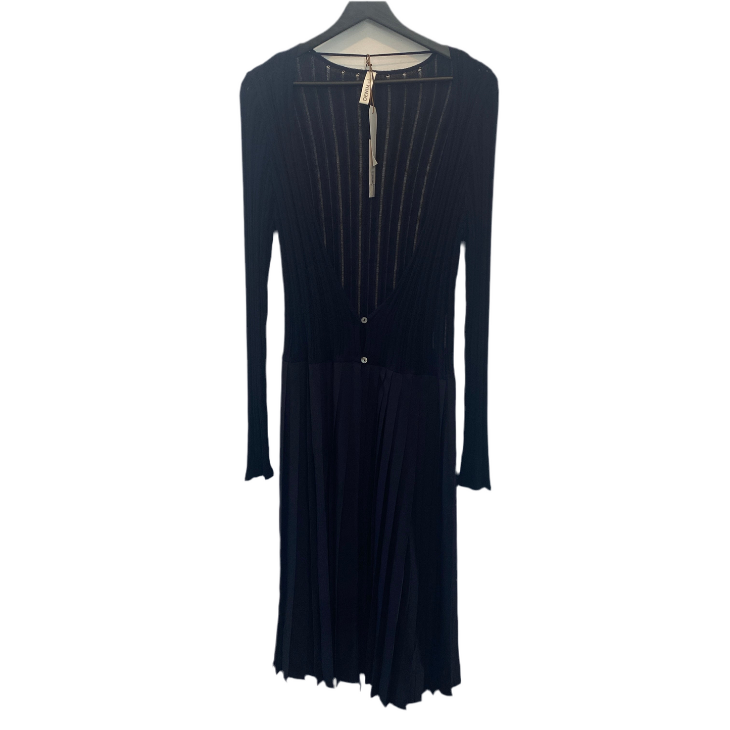 Yargici Denim Button Front Pleated Overdress Shell Buttons