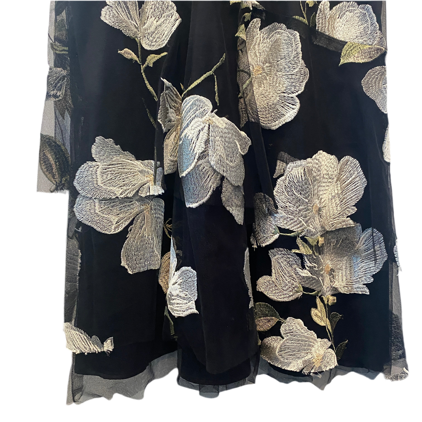 Tahari Floral Mesh Midi Dress