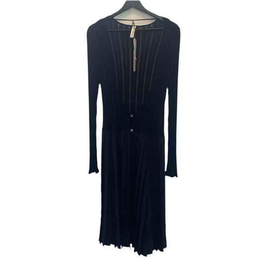 Yargici Denim Button Front Pleated Overdress Shell Buttons