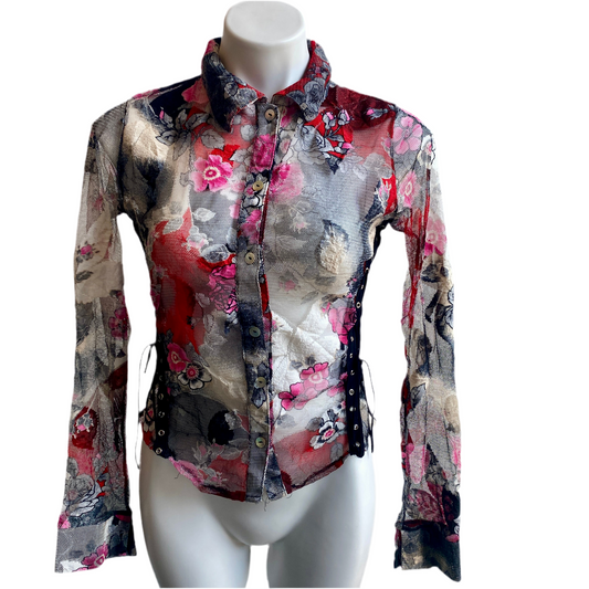 Floral Mesh Blouse