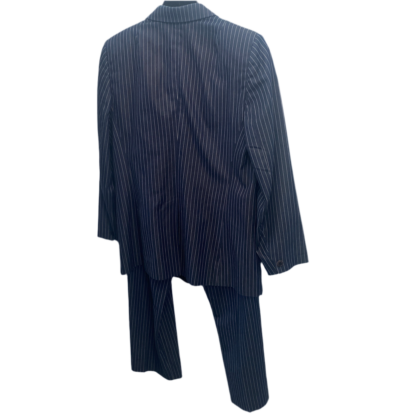 DKNY Petite Blue Pinstipe 2 Piece Suit